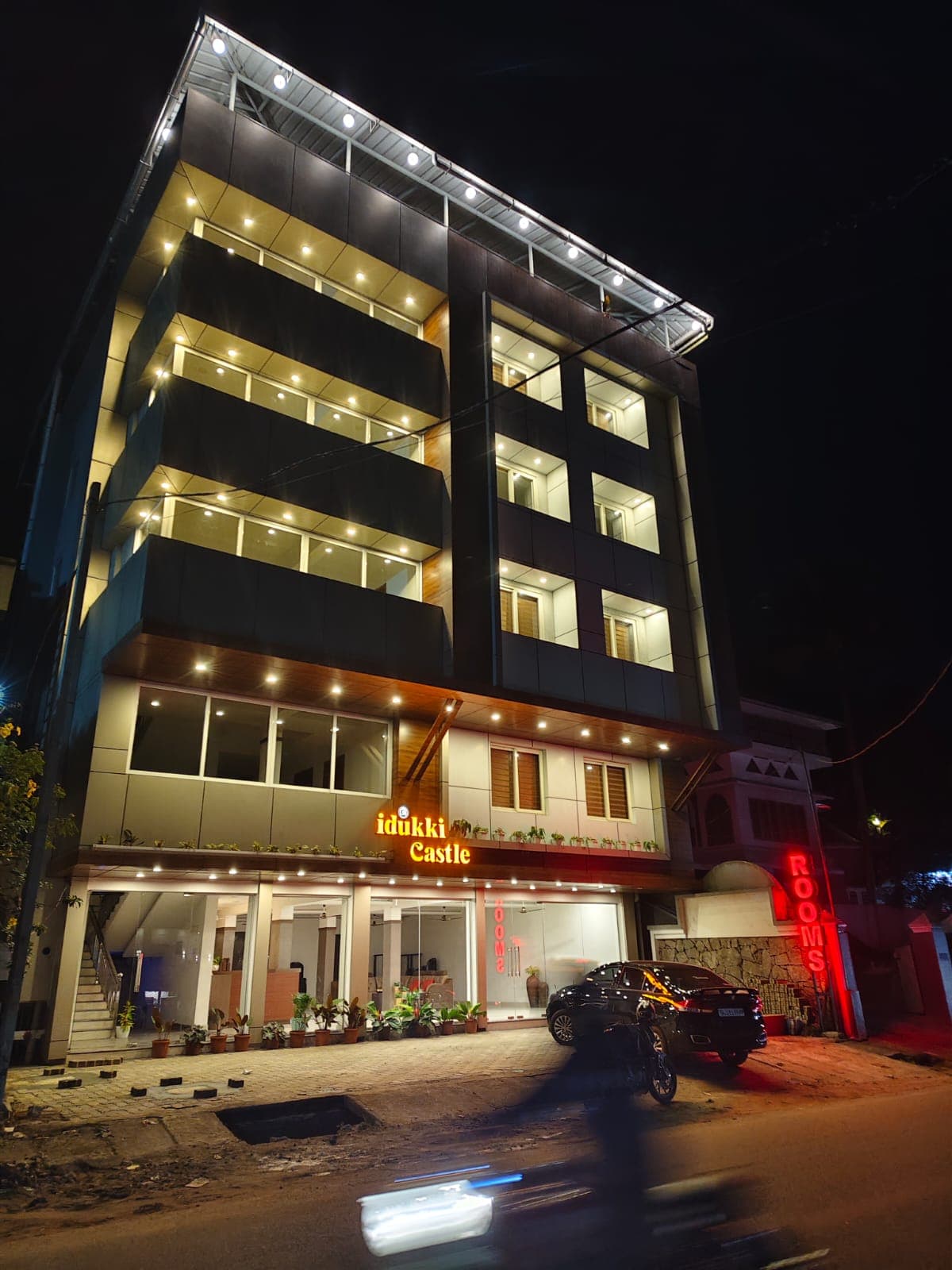 Landscaped gardens with tropical plants