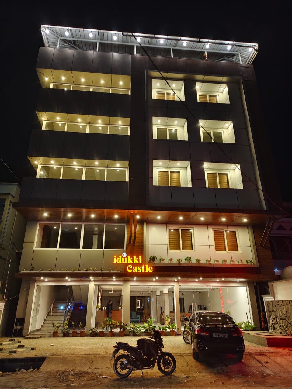 Landscaped gardens with tropical plants